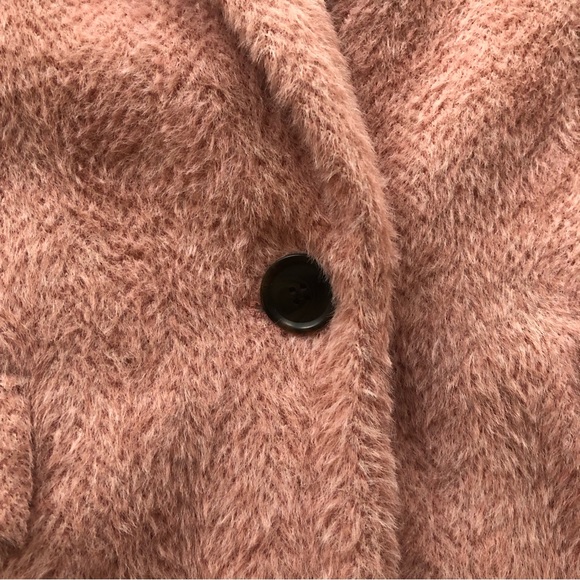 LOFT Women’s Pink Herringbone Wool Coat Size Small - Picture 4 of 5